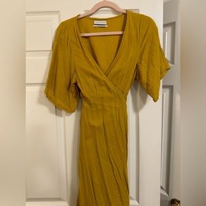 Urban outfitters mustard yellow wrap shirt